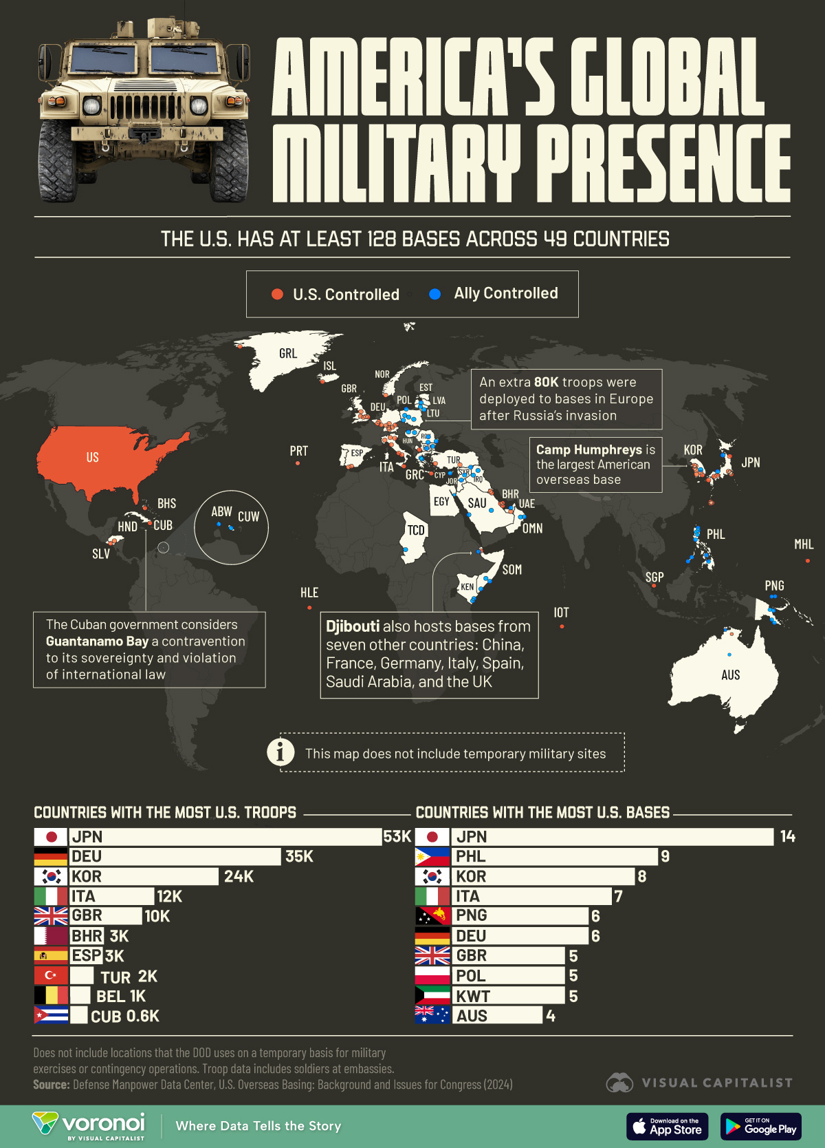 Mapped: Every Known U.s. Military Base Overseas within Map of Us Army Bases In USA