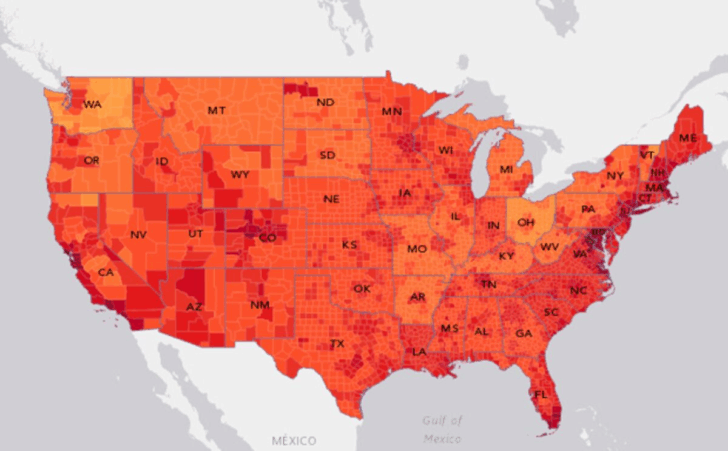 Cost of Living Map of USA Cost of Living Map of USA