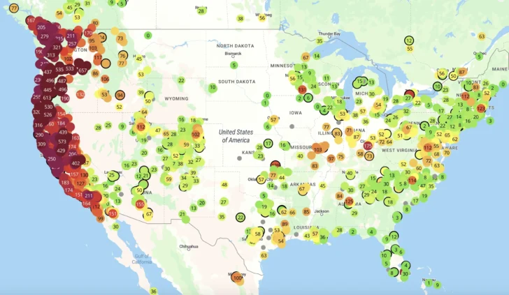 Map of Fires In Northwest USA