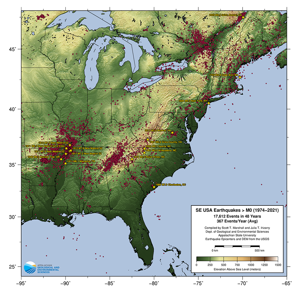 Maps And Geo-Visualizations | Scott Marshall | Department Of throughout Map of All Fault Lines In the USA