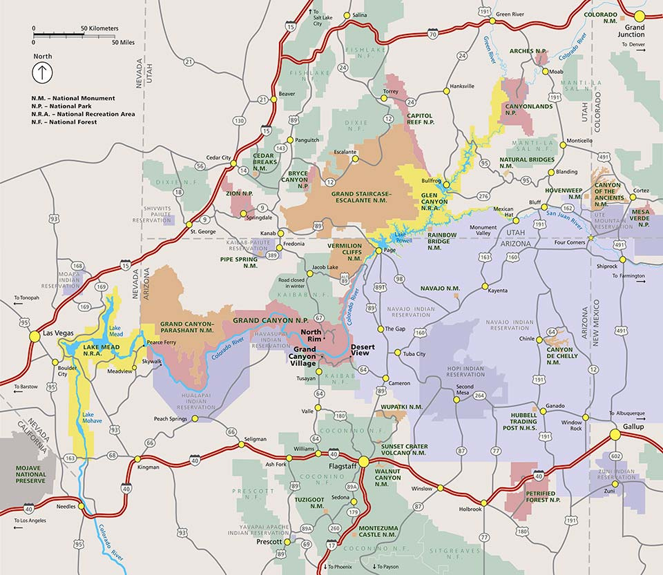 Maps - Grand Canyon National Park (U.s. National Park Service) pertaining to Map Of Usa Showing Grand Canyon