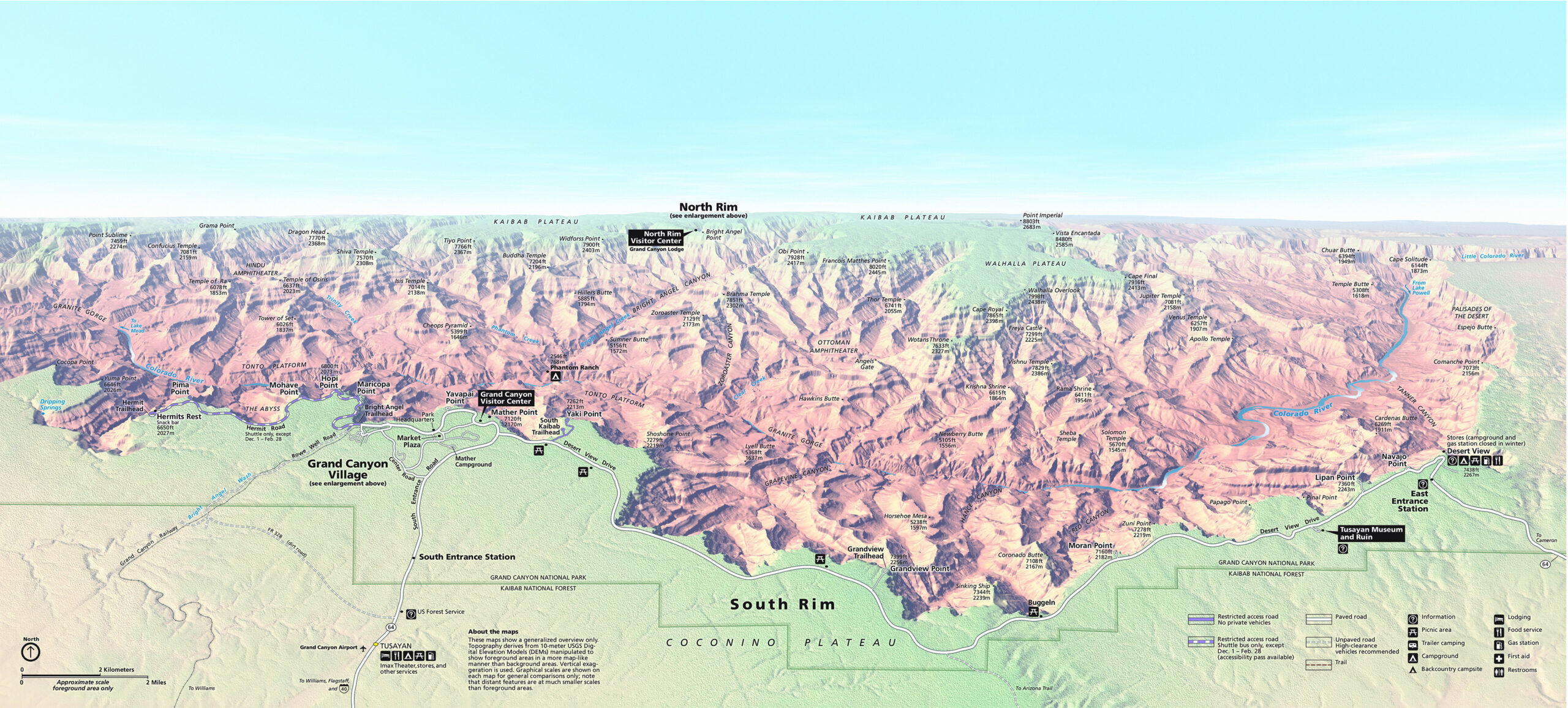 Maps - Grand Canyon National Park (U.s. National Park Service) within Map of USA Showing Grand Canyon
