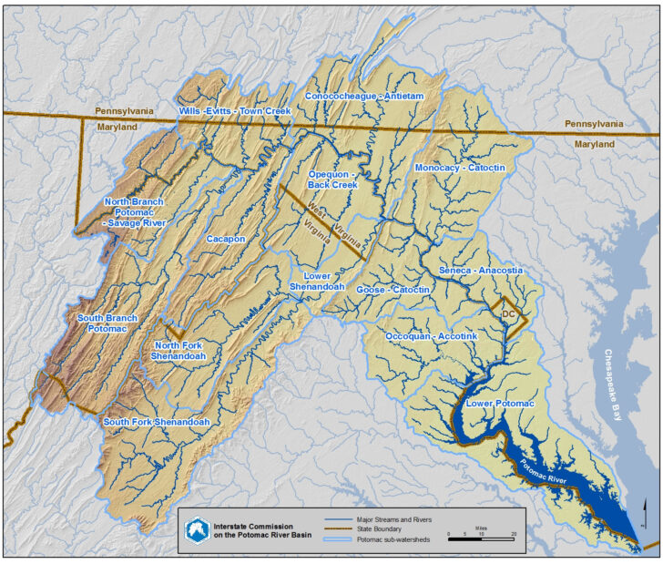 Potomac River On Map of USA