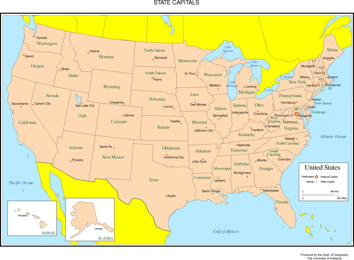 Maps Of The United States within Map Of Usa Showing Capital Cities