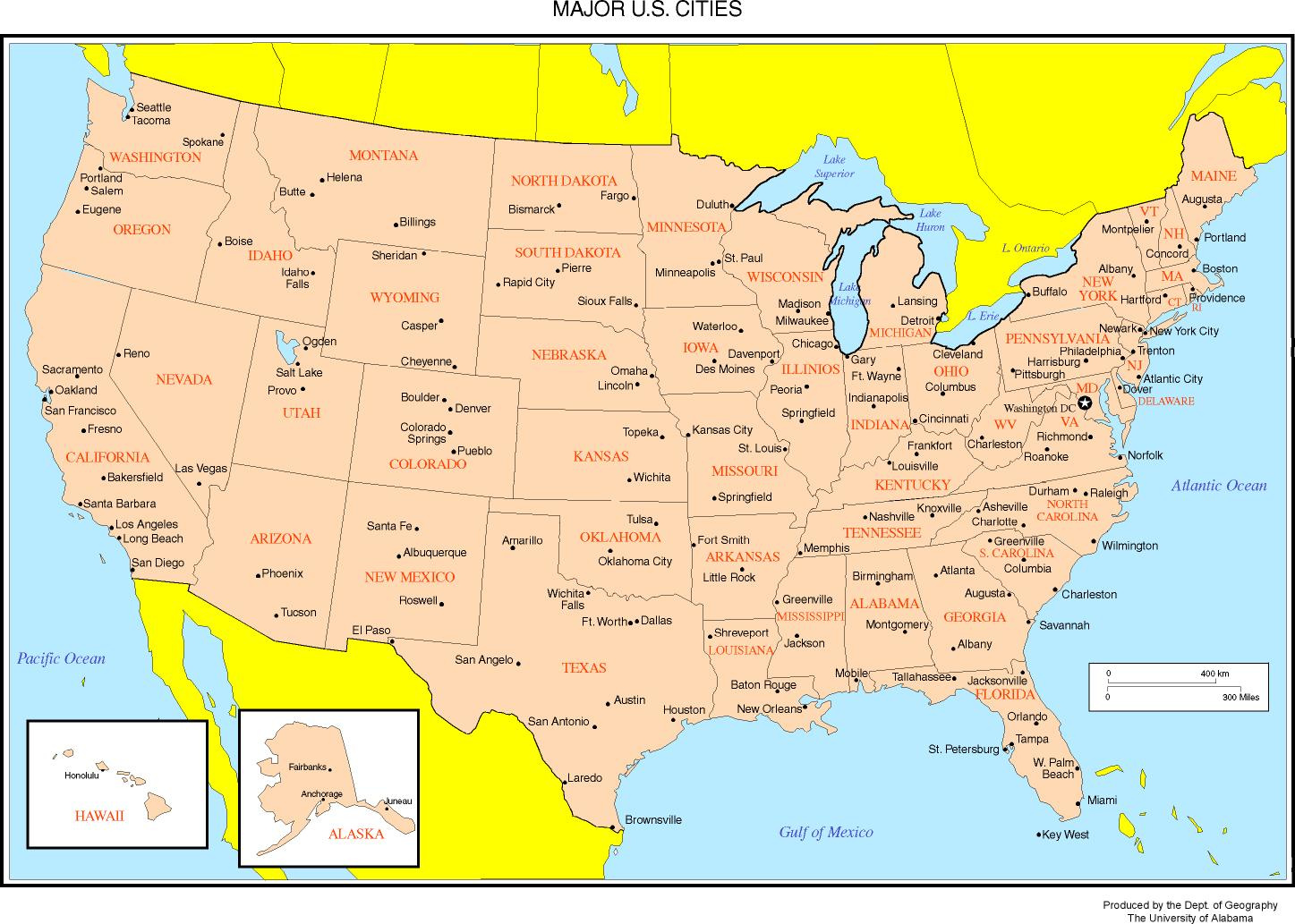 Maps Of The United States within Map of USA with Cities and Capitals