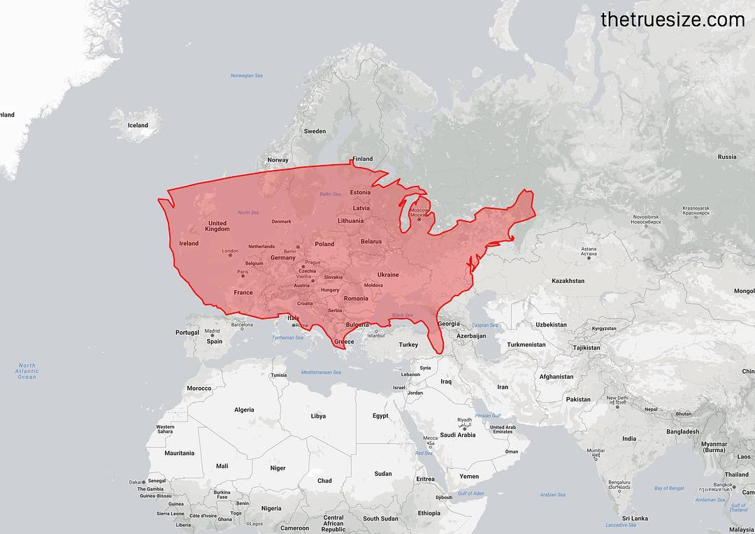 Mapscaping On X: &amp;quot;The Contiguous 48 Us States Compared To Europe within Map of USA and Europe Countries
