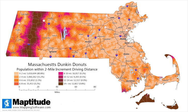 Map of Dunkin Donuts In USA