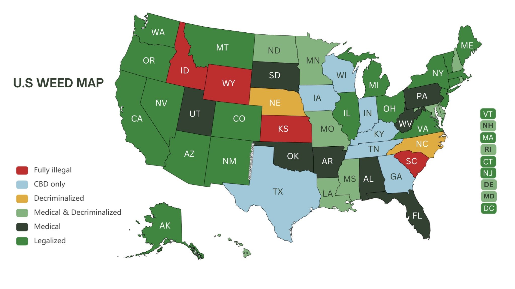 Marijuana Lawsstate For 2025. Where Is Marijuana Legal? with Map Of Usa Where Weed Is Legal