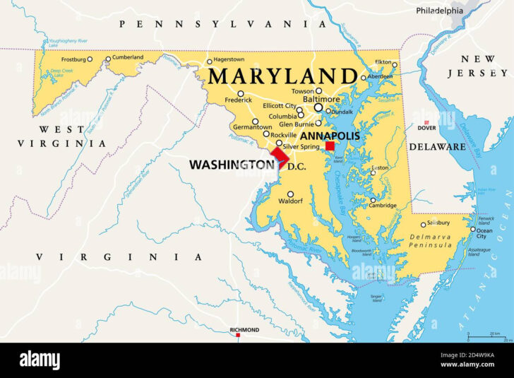 Maryland In the Map of USA