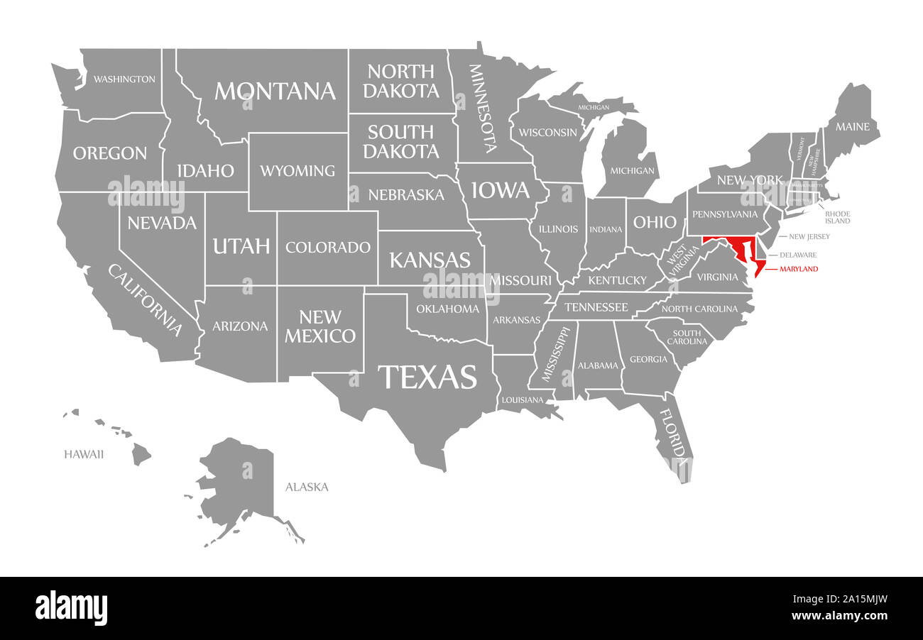 Maryland Usa Map Ausgeschnittene Stockfotos Und -Bilder - Alamy with Maryland On A Map Of Usa