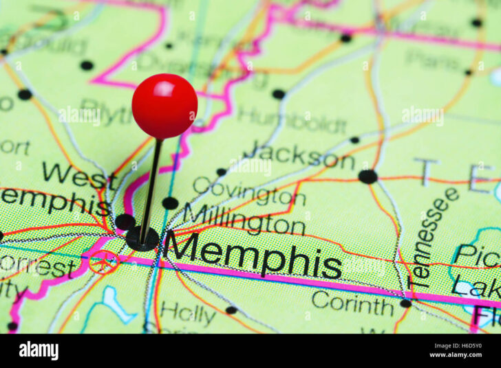Memphis Tennessee On Map of USA