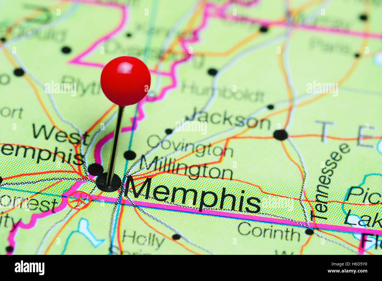 Memphis Pinned On A Map Of Tennessee, Usa Stock Photo - Alamy regarding Memphis Tennessee On Map of USA
