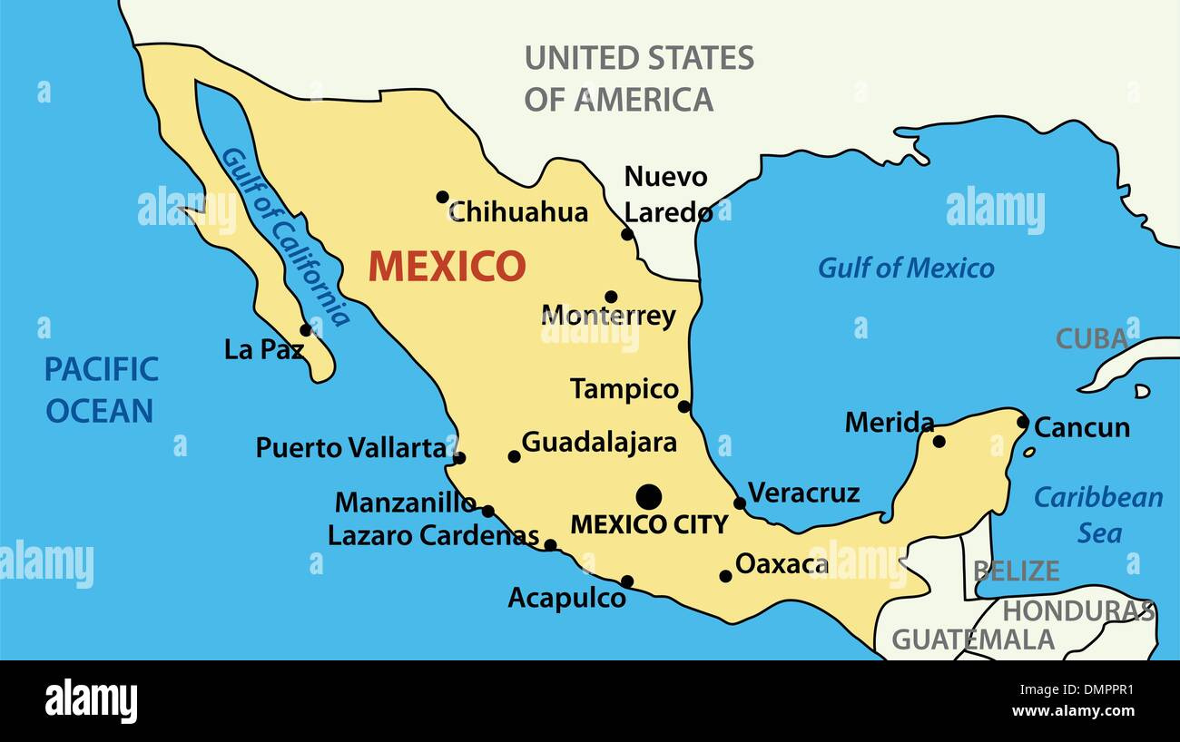 Mexican Gulf Map Hi-Res Stock Photography And Images - Alamy for Map Of Usa And Mexico Cancun