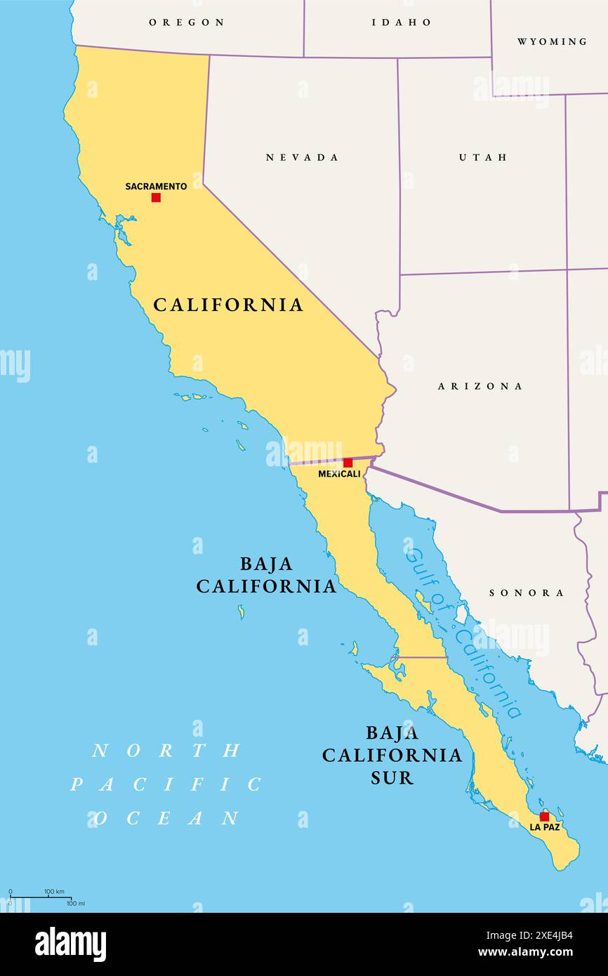 Mexico Coastline Map Hi-Res Stock Photography And Images - Alamy pertaining to Map of West Coast USA and Mexico