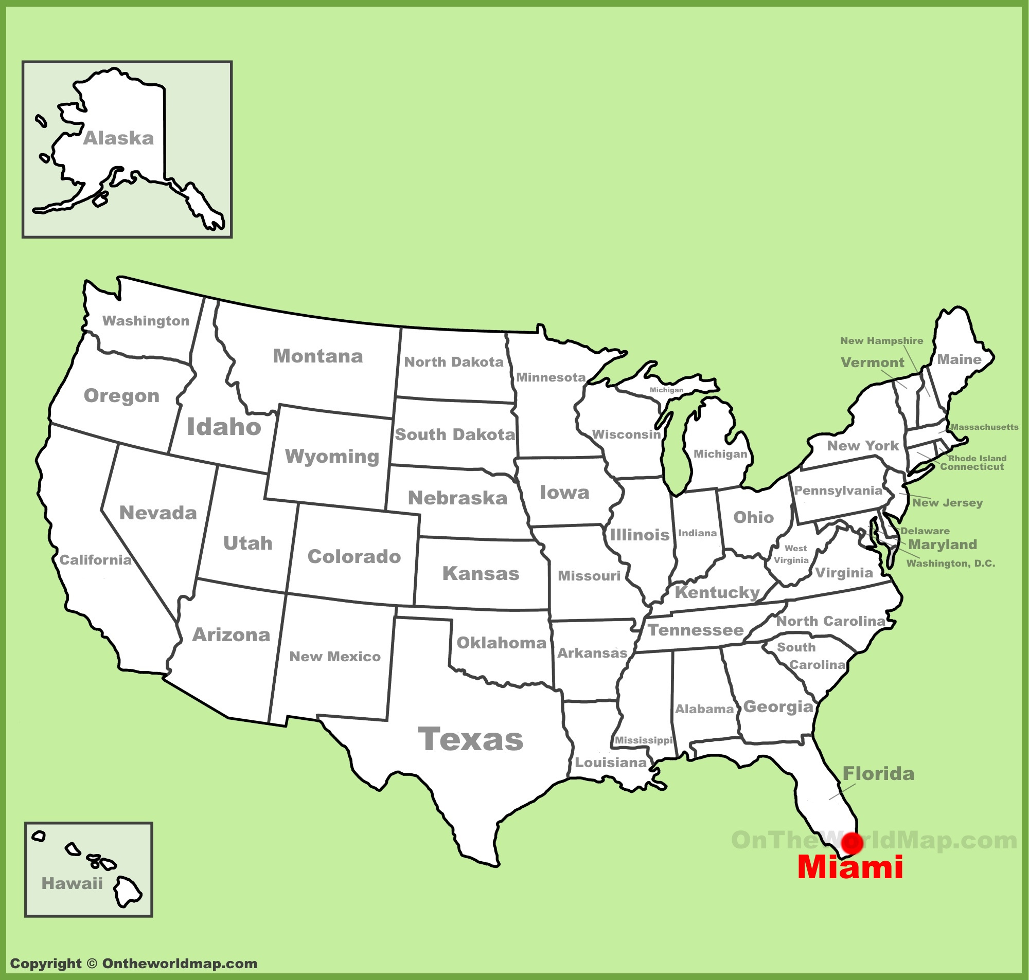Miami Location On The U.s. Map - Ontheworldmap pertaining to Miami On The Map Of Usa