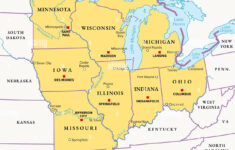 Midwest Region Der Vereinigten Staaten, Politische Karte regarding Map of the Midwest Region USA