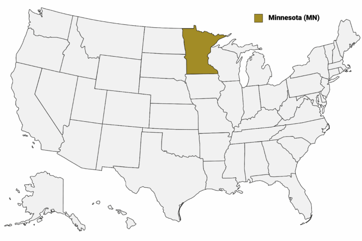 Minnesota On A Map of USA