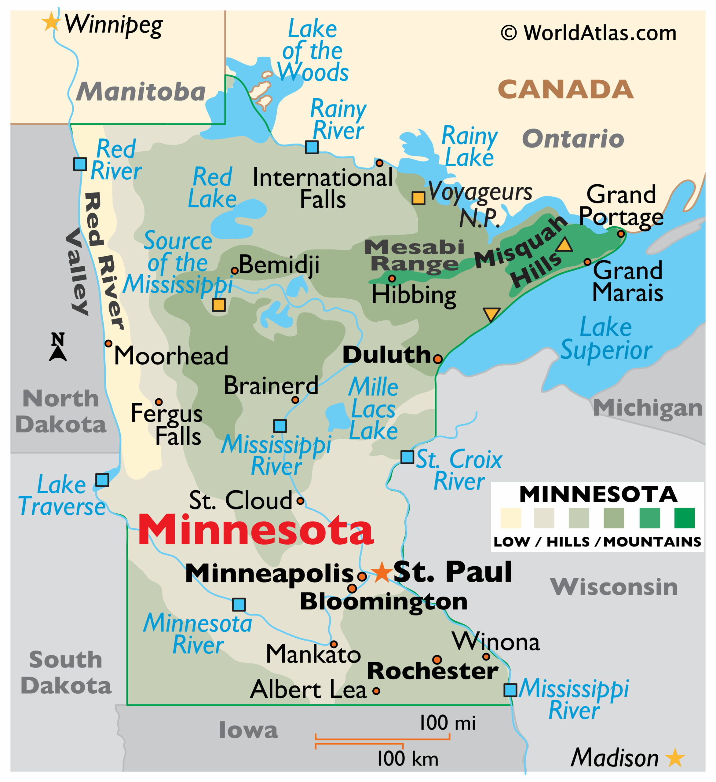 Minnesota Maps &amp;amp; Facts - World Atlas inside Minnesota View of the USA Map