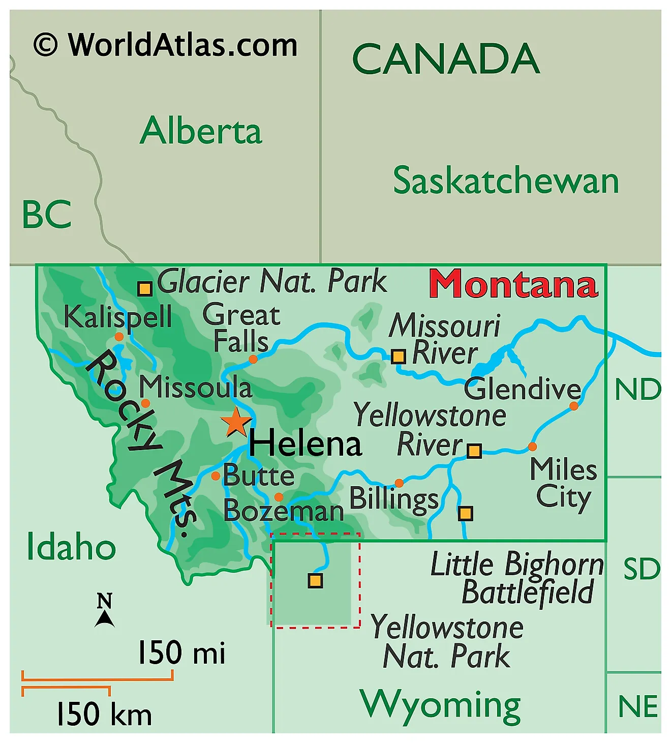 Montana Maps &amp;amp; Facts - World Atlas with regard to Map of Alberta Canada and Montana USA