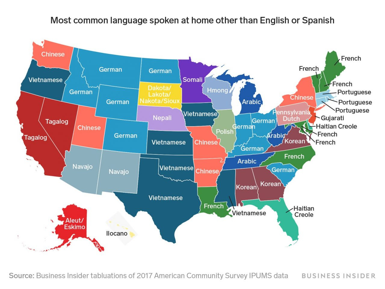 Most Common Languages Spoken In The Usa Other Than English Or throughout Map Of Languages Spoken In Usa