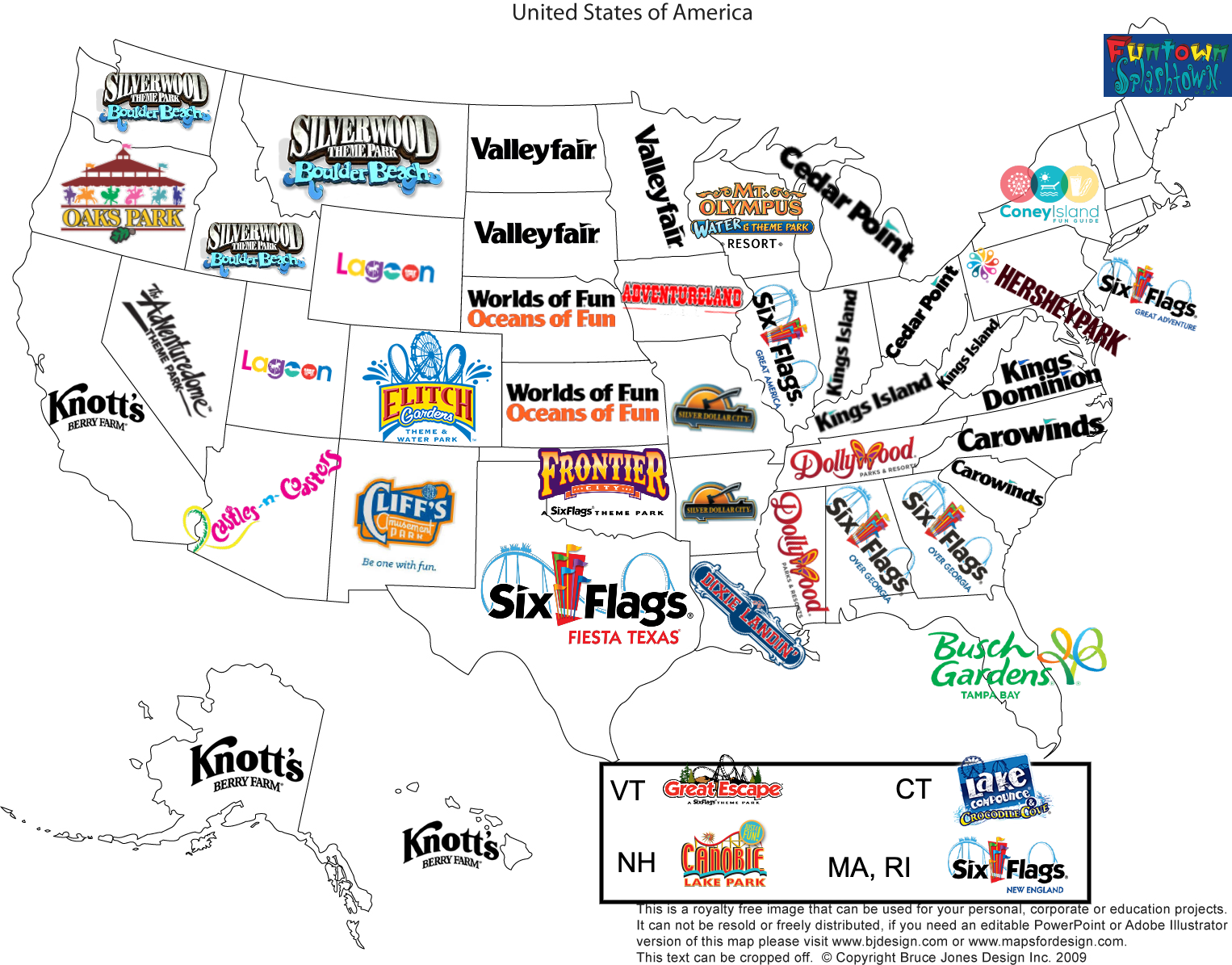 Most Popular Amusement Parkstate In The Past 5 Years throughout Map Of Theme Parks In Usa
