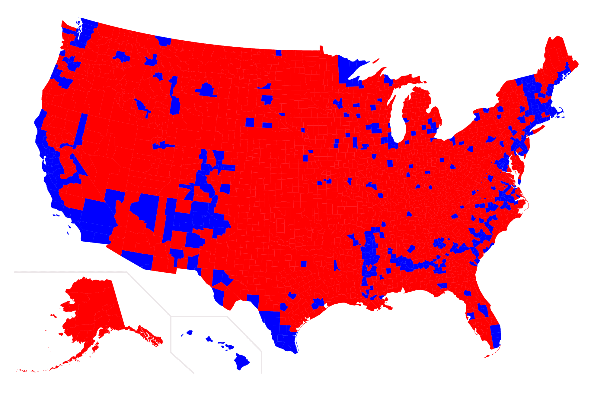 Muddy America : Color Balancing The Us Election Map - Infographic pertaining to Blue and Red Map of USA