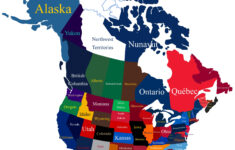 My Updated And Revised Map Of The Usa And Canada Using Their for States Of Usa And Canada Map