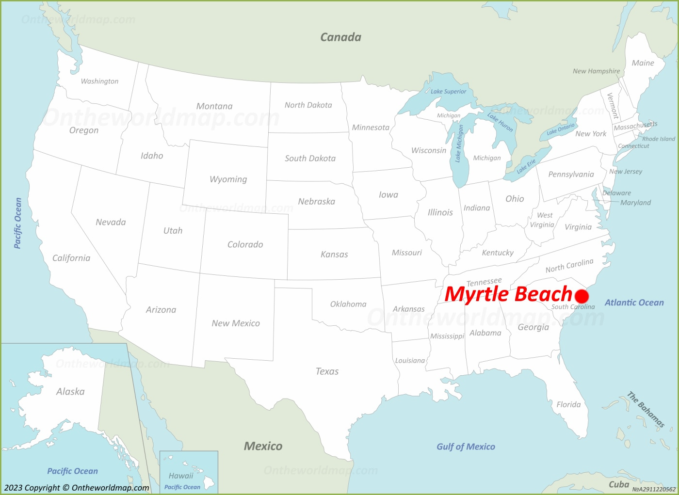 Myrtle Beach Map - South Carolina, U.s. | Discover Myrtle Beach in Myrtle Beach On Map Of Usa