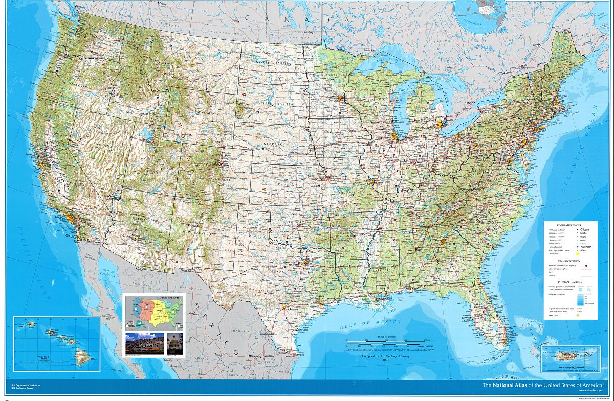 National Atlas Of The United States - Wikipedia in Atlas Map Of Usa With Cities