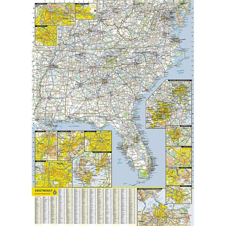Map of Southeast USA with Interstates
