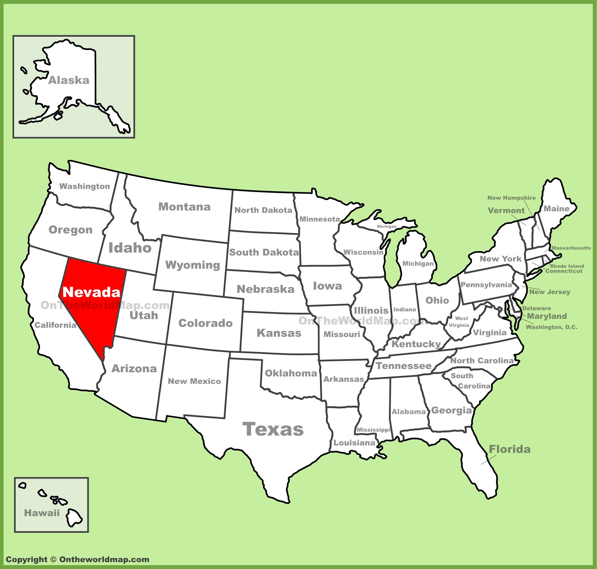Nevada Location On The U.s. Map - Ontheworldmap for Nevada On The Map Of Usa