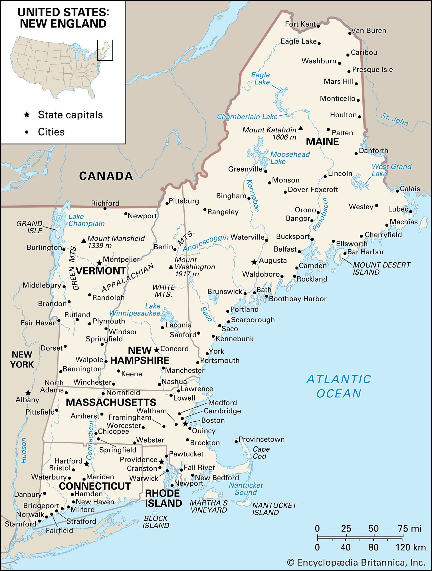 New England | History, States, Map, &amp;amp; Facts | Britannica in Map Of New England Area Usa