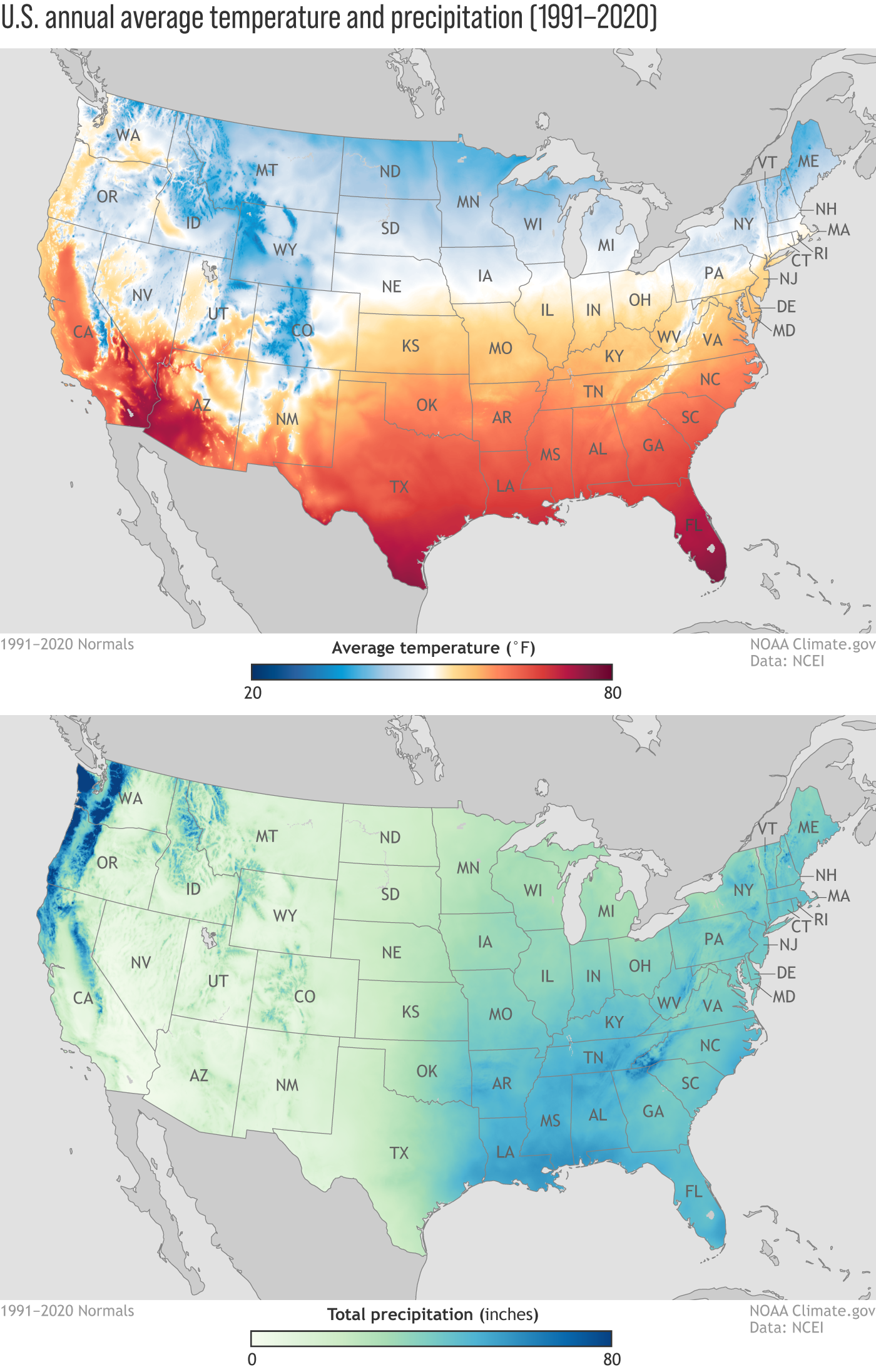 New Maps Of Annual Average Temperature And Precipitation From The intended for Weather Map of USA Right Now
