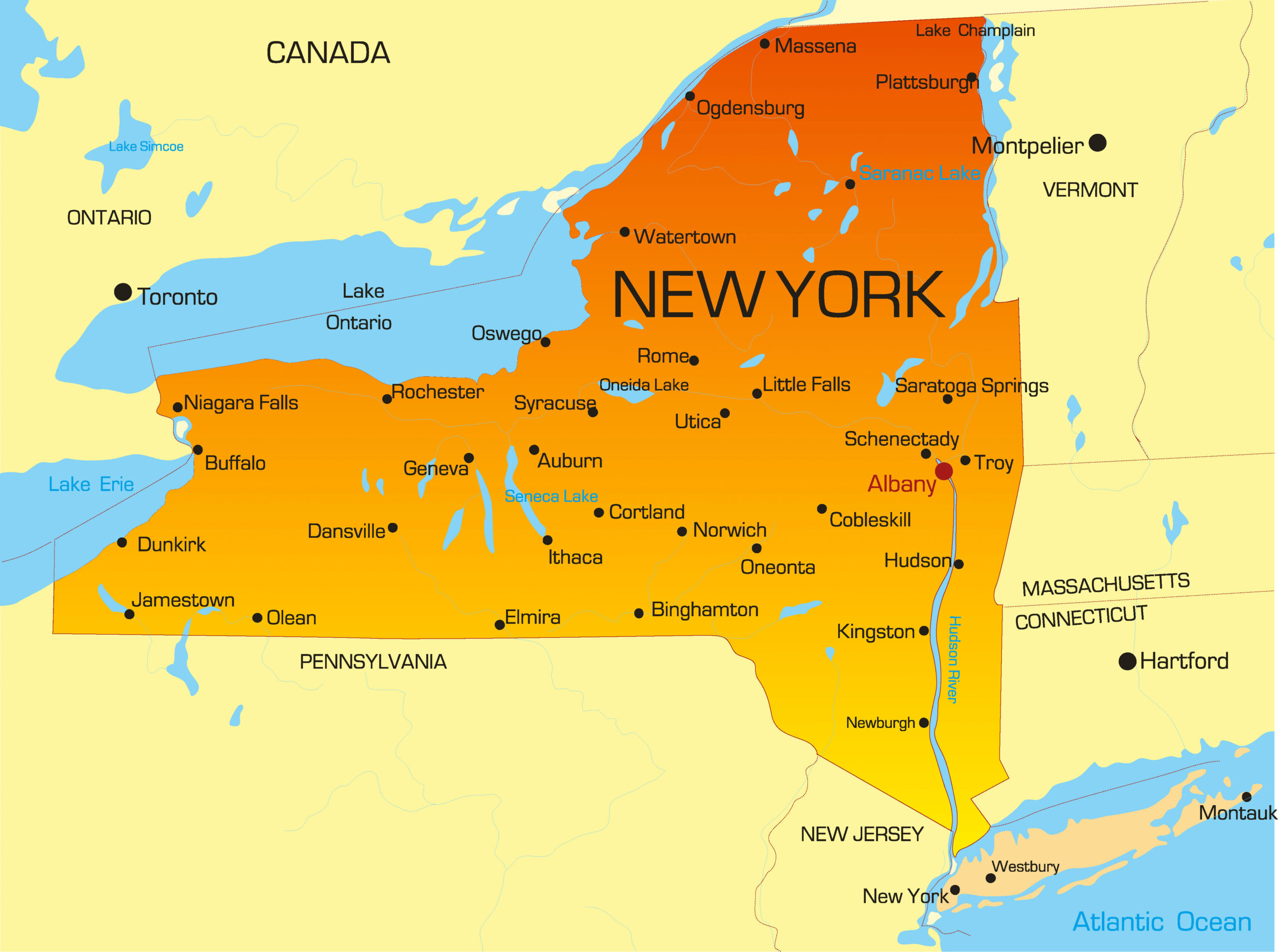 New York Map - Guide Of The World in Map of USA Showing New York