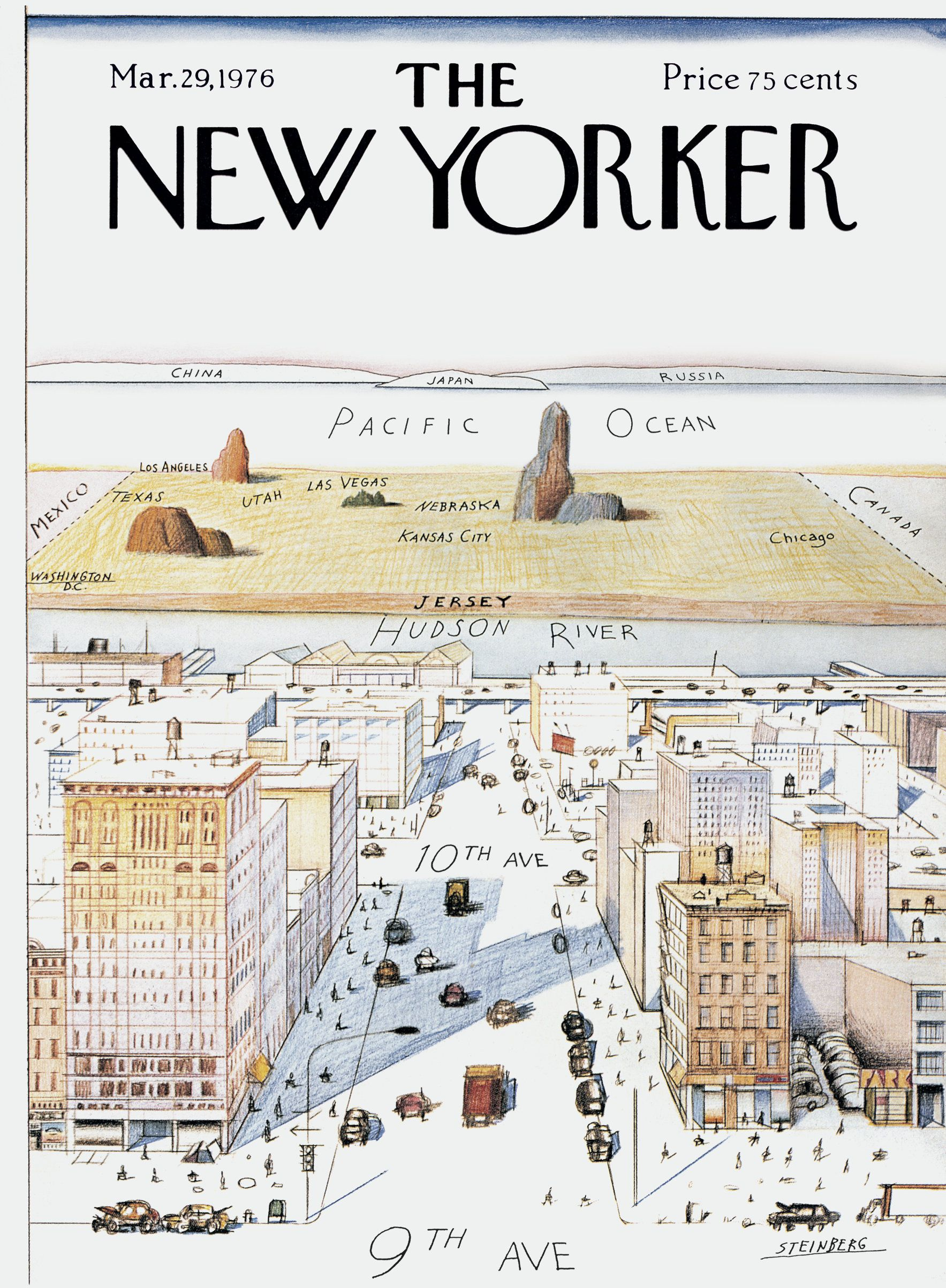 New Yorker&amp;#039;S View Of The World (Usa) [1767X2408] : R/Papertowns inside New Yorker Magazine Map of USA