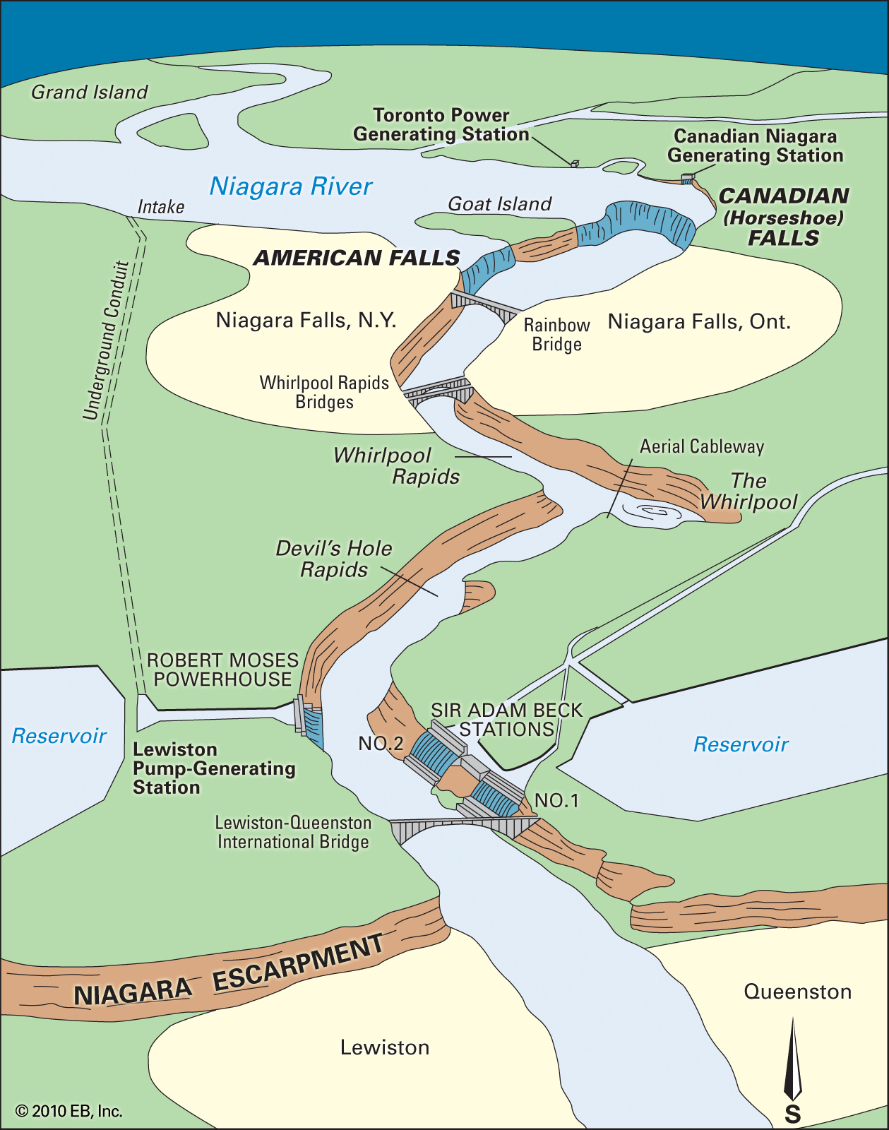 Niagara Falls | City, Map, Height, &amp;amp; Facts | Britannica inside Map Of Niagara Falls Usa Side