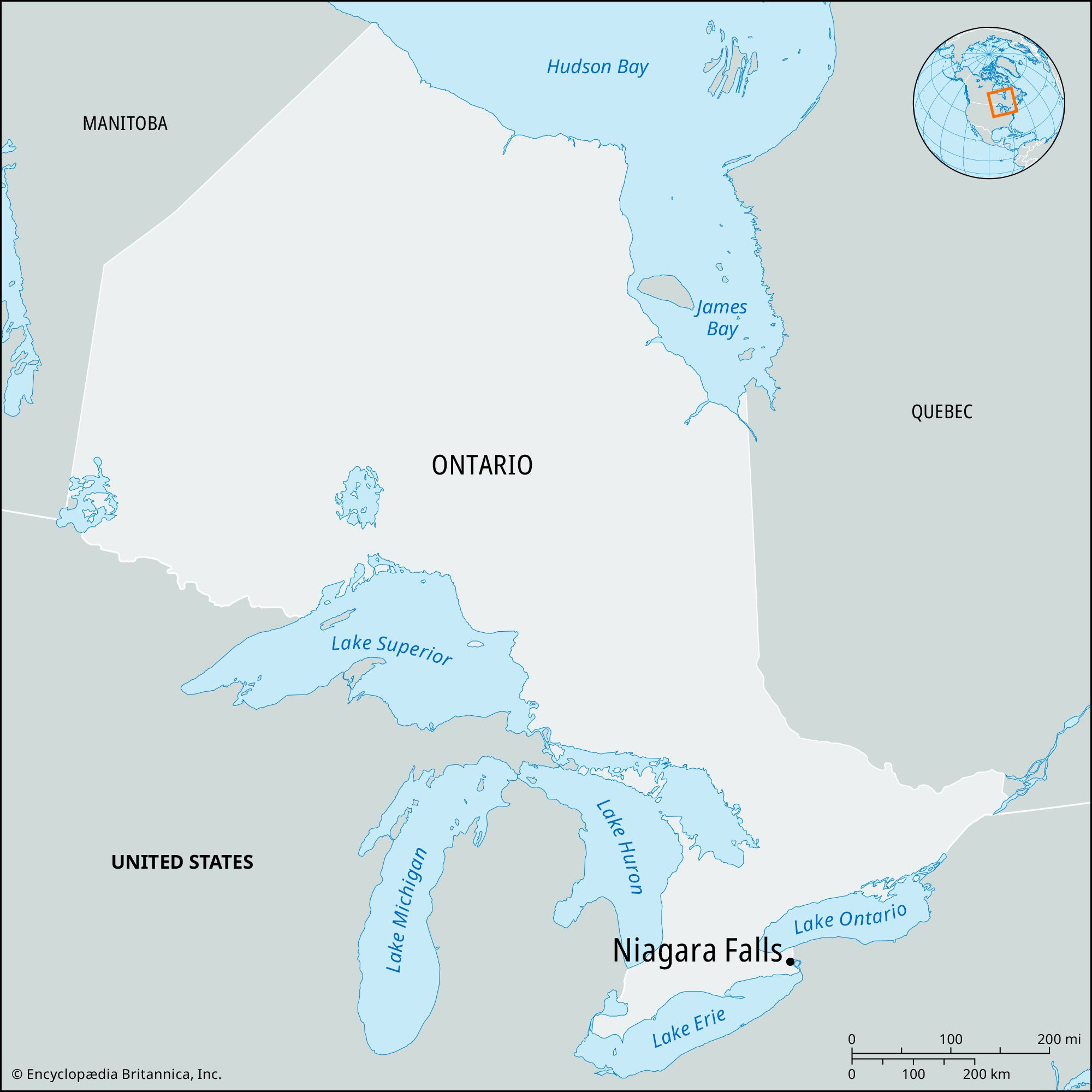 Niagara Falls | Ontario, Map, &amp;amp; History | Britannica pertaining to Niagara Falls On Map Of Usa