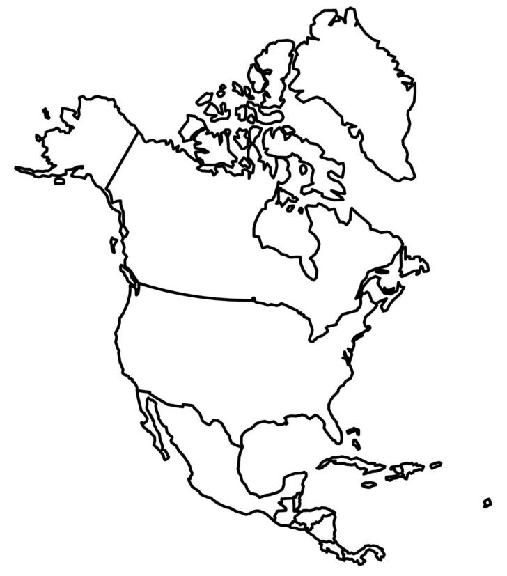 Simple Map of USA and Canada