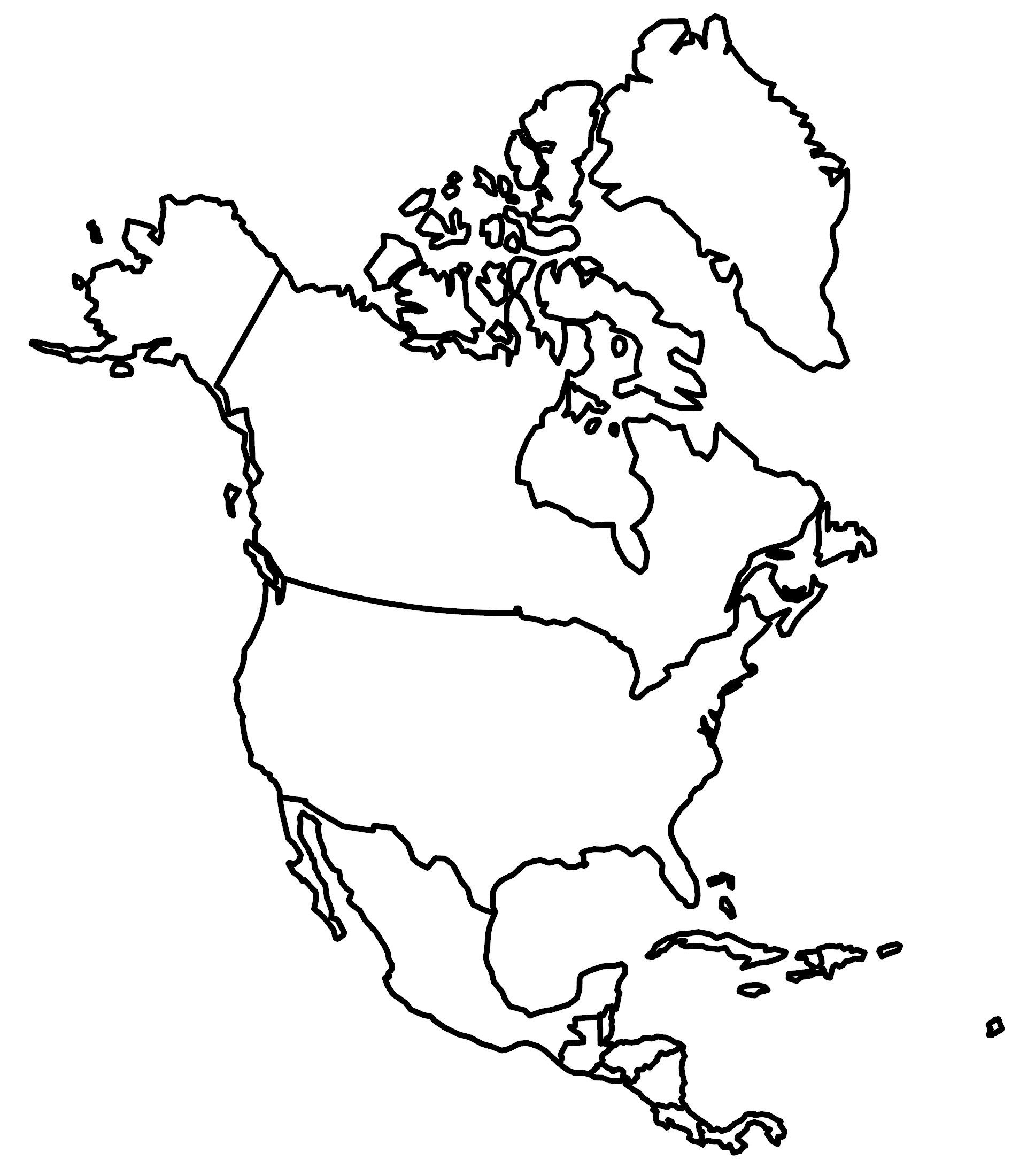 North America Blank Map And Country Outlines - Gis Geography pertaining to Simple Map Of Usa And Canada