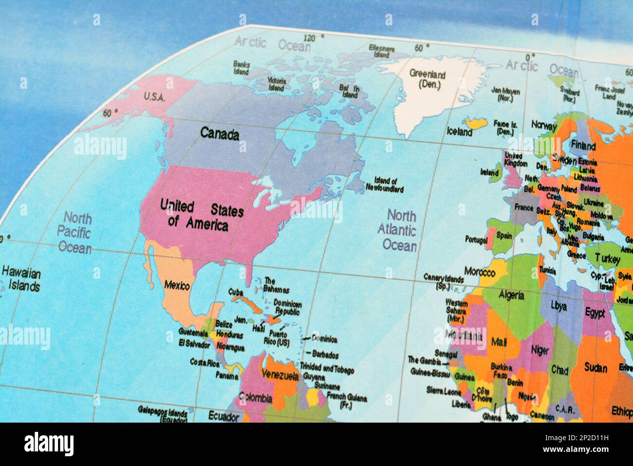 North America Continent With Usa, Canada And Mexico Surrounded for Map of USA Canada and Europe