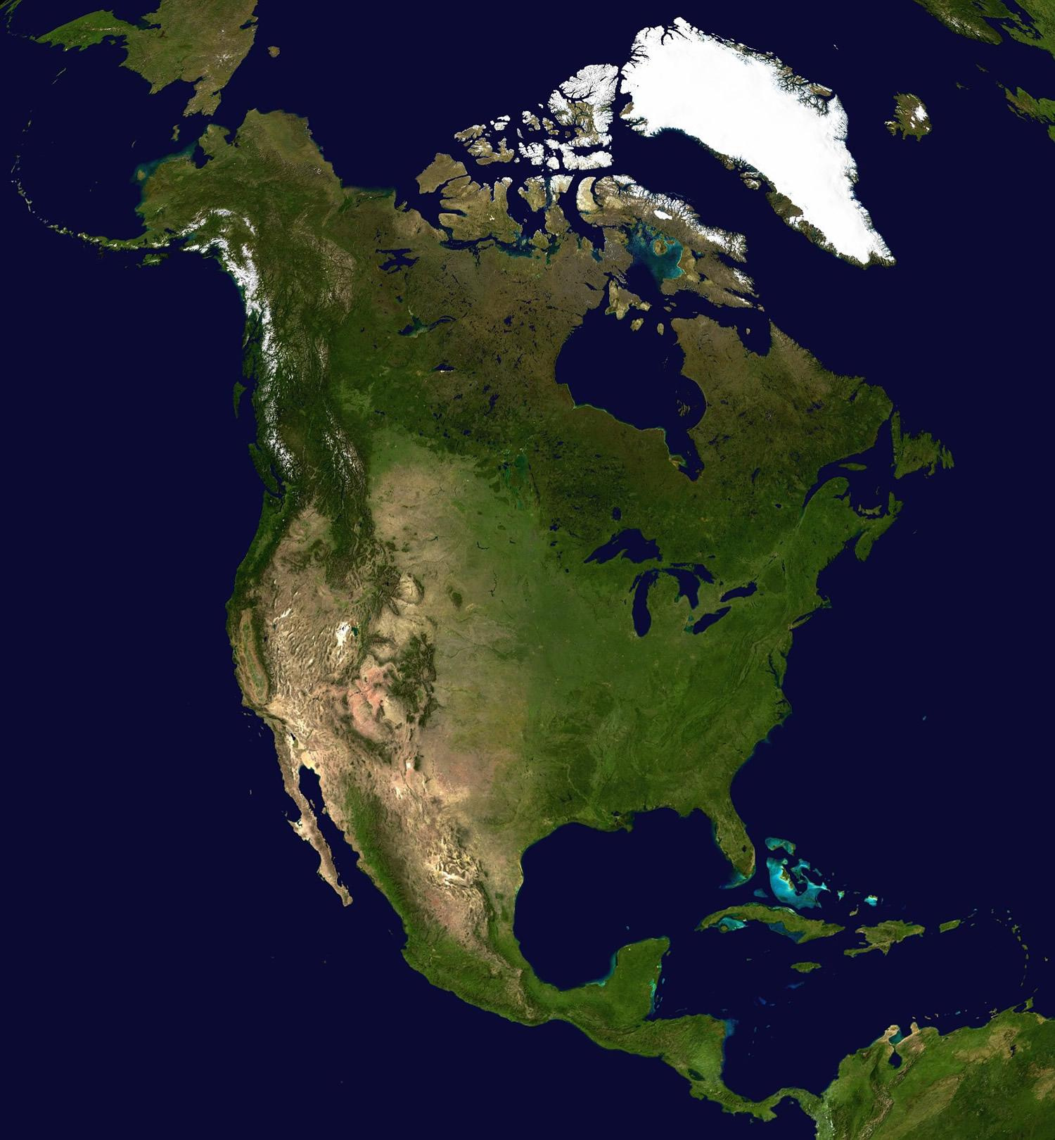 North America Map And Satellite Image regarding Google Map Of Usa And Canada