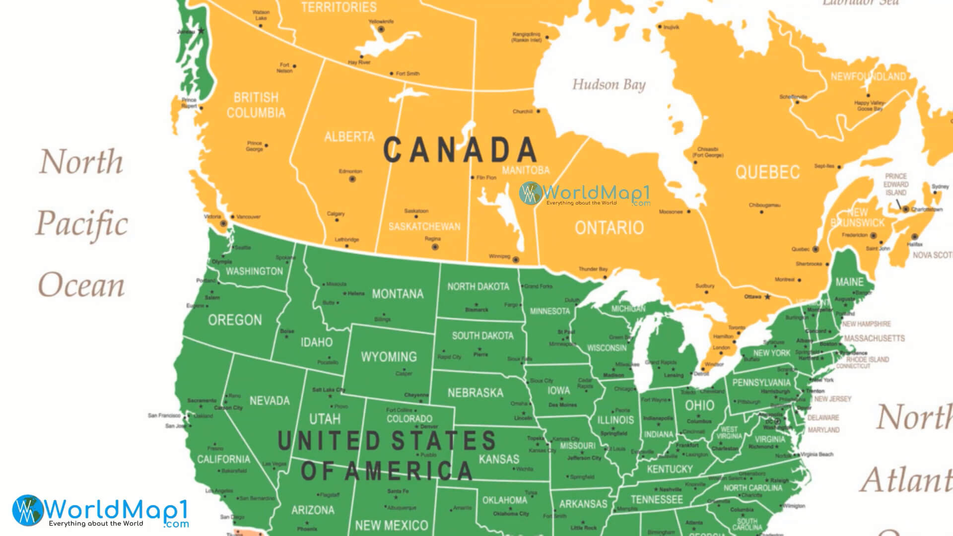 North America Maps And Countries Map 1 in Map of North USA and Canada