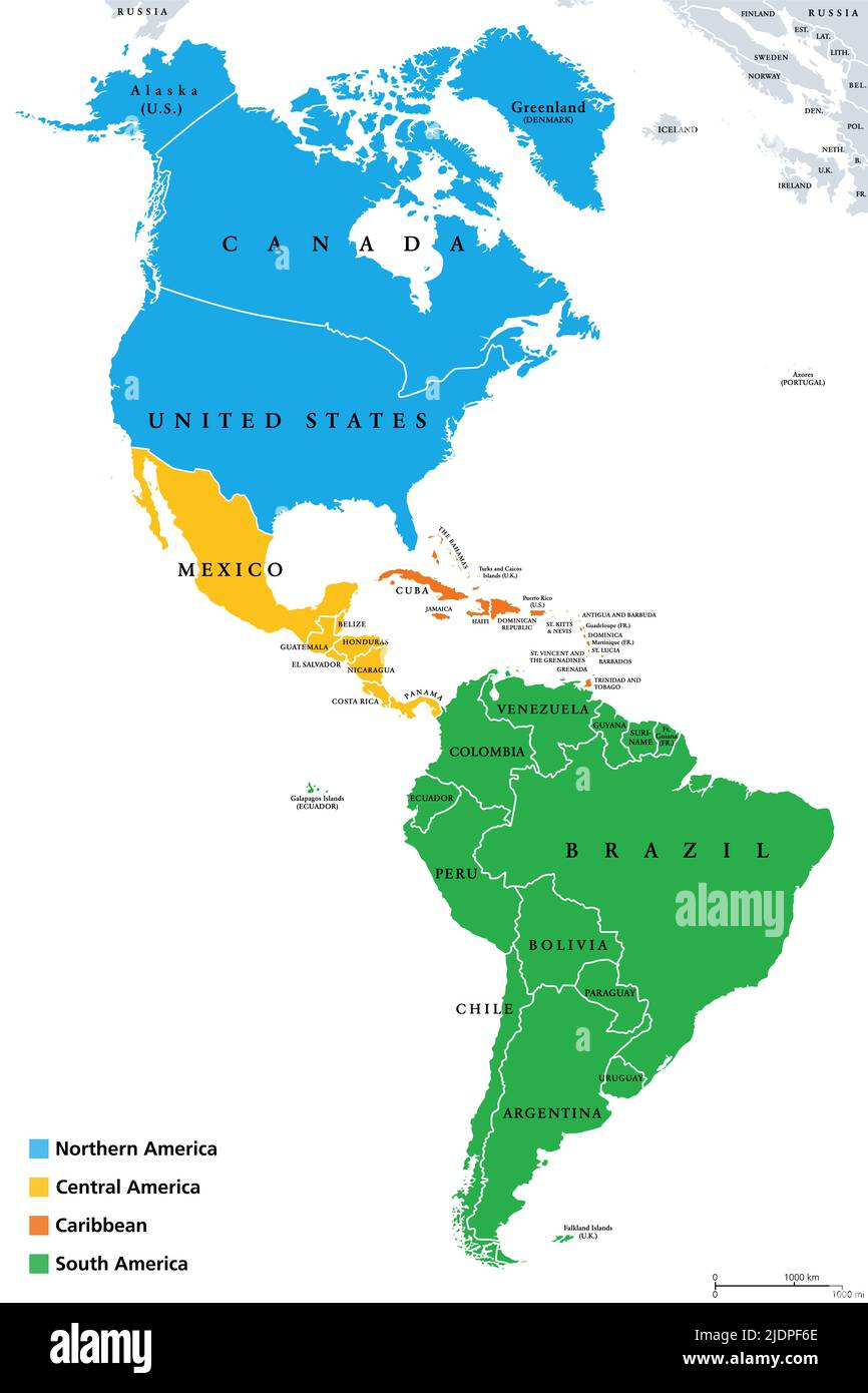 North And South America Map Hi-Res Stock Photography And Images throughout Map of USA Central and South America