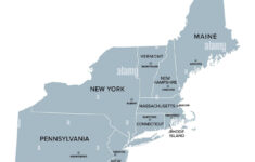 Northeast United States Map Hi-Res Stock Photography And Images throughout Map Of Northeast Usa With States And Cities
