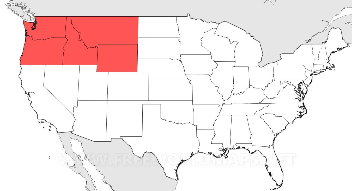 Northwestern Us Maps inside Map of North Western States of USA