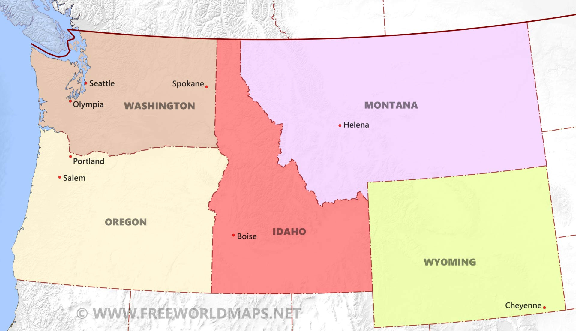 Northwestern Us Political Map -Freeworldmaps regarding Map of Northwest USA with States and Cities