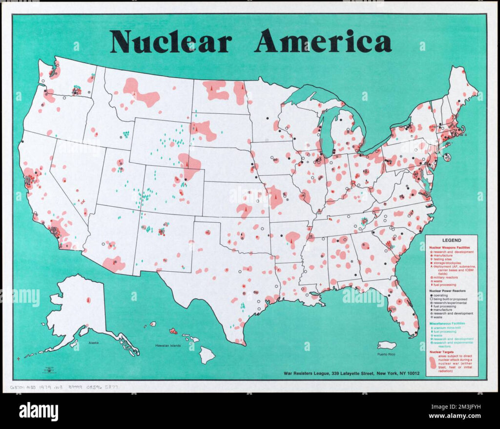 Map of Nuclear Power Stations In USA