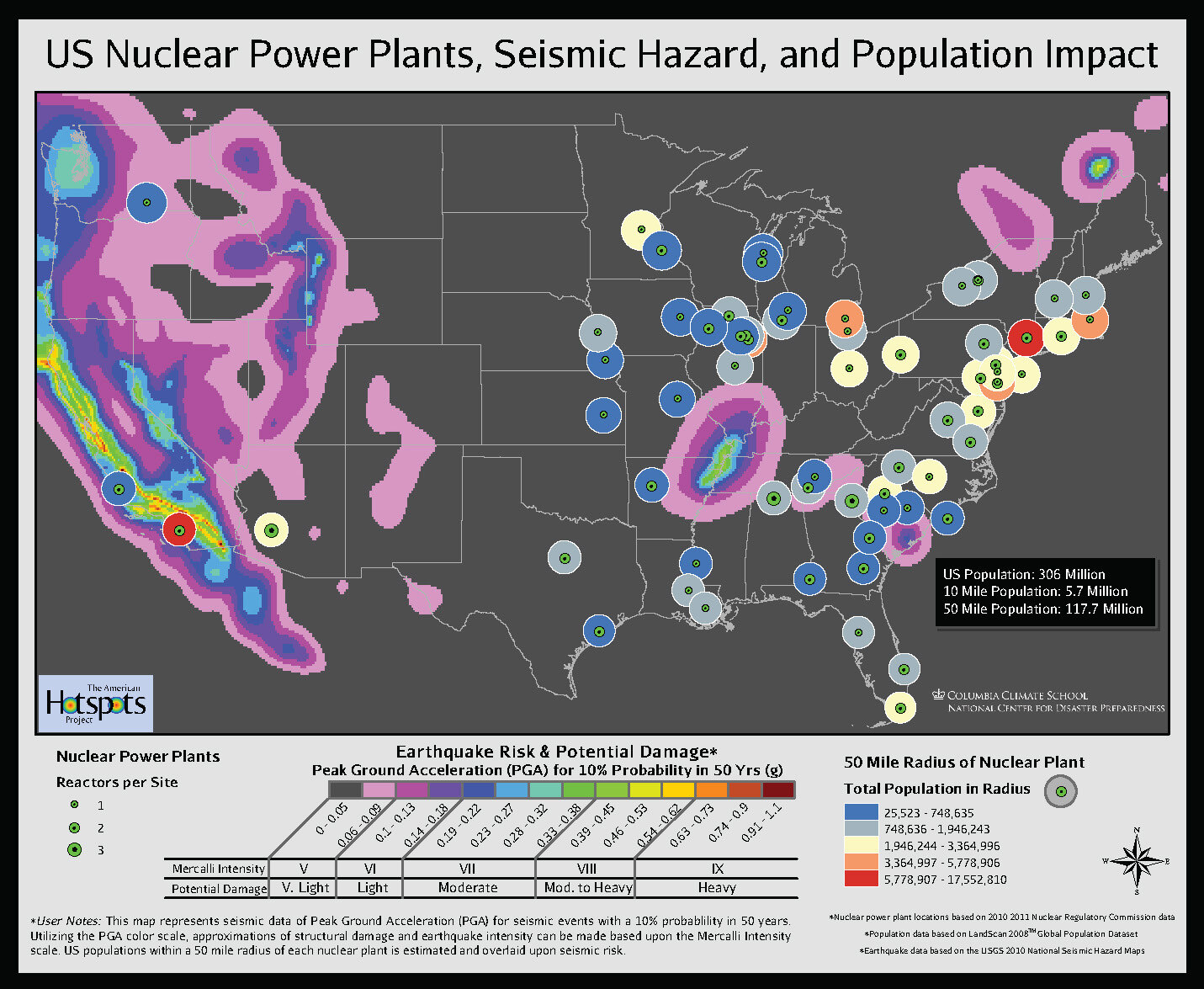 Nuclear Power Plants And Earthquake Risk | Ncdp in Map Of Nuke Plants In Usa