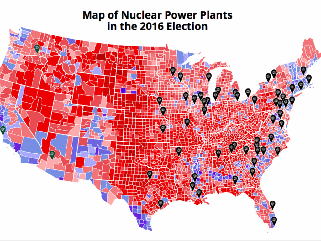 Map of Nuclear Reactors In USA