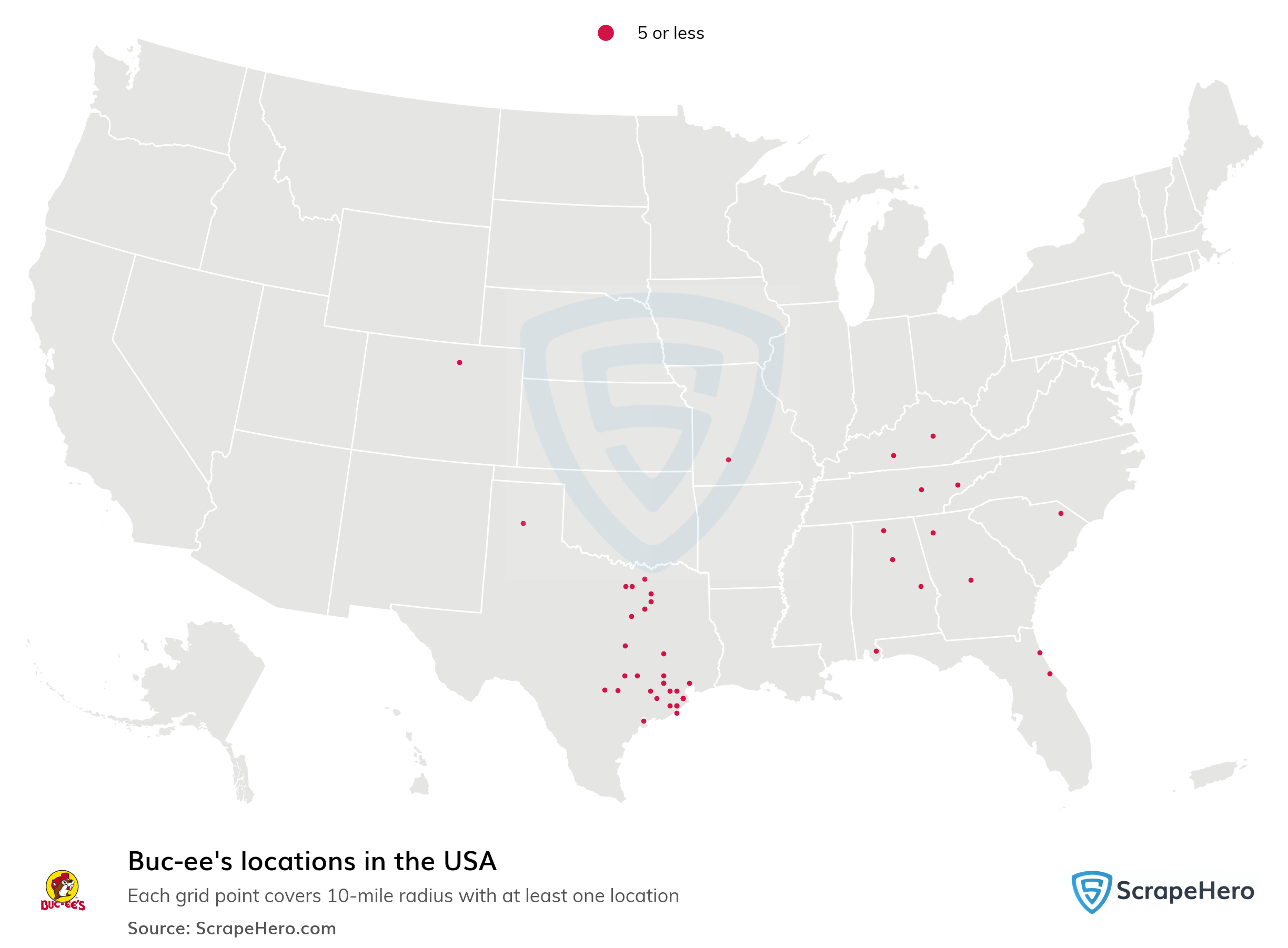 Number Of Buc-Ee'S Locations In The Usa In 2025 | Scrapehero within Map of All Buc Ee's In USA